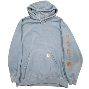 Carhartt Original Fit Hooded Sweatshirt Pullover Blue Mens XL Long Sleeve